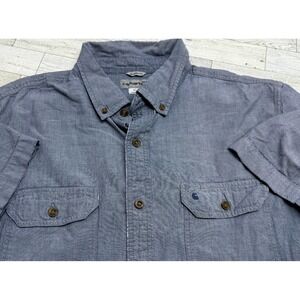 Carhartt Shirt Relaxed Fit Blue Cotton Chambray Button-Down Short Sleeve X-LARGE